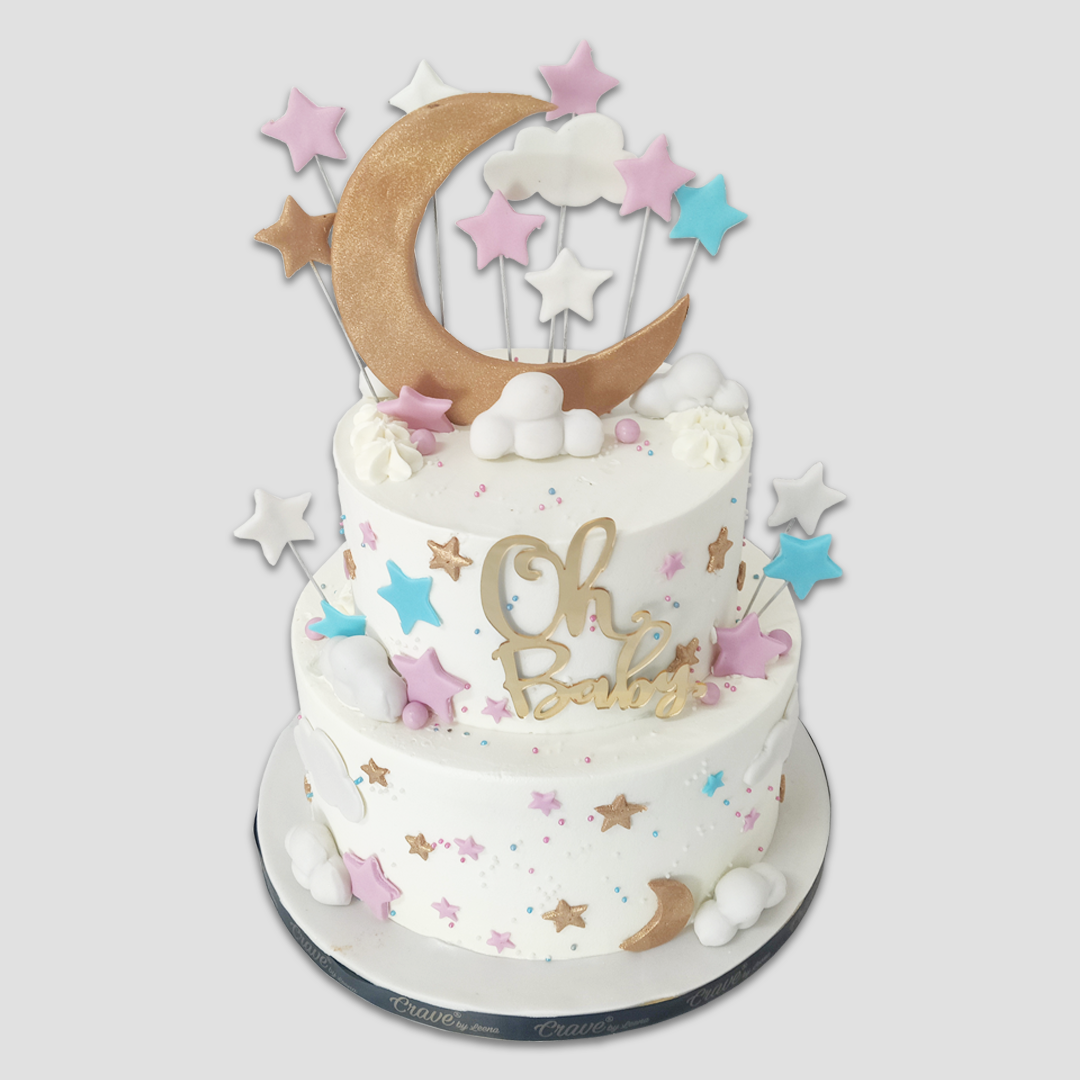 Baby Shower Tier Cake - Crave by Leena