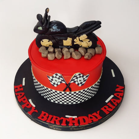 Thrill on Wheels: Bike & Roads Cake - Crave by Leena