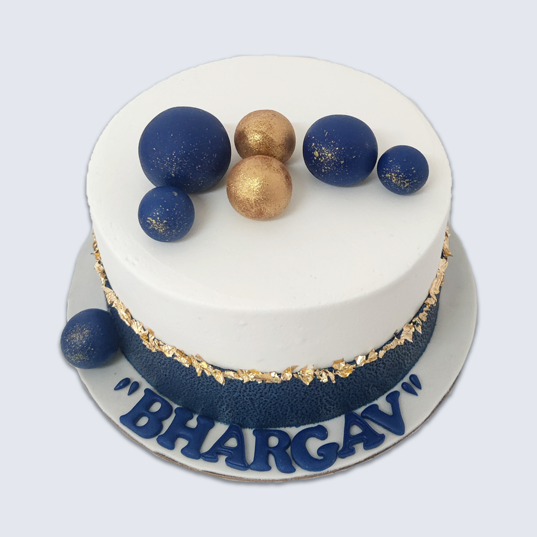 Blue and Gold Cake - Crave by Leena
