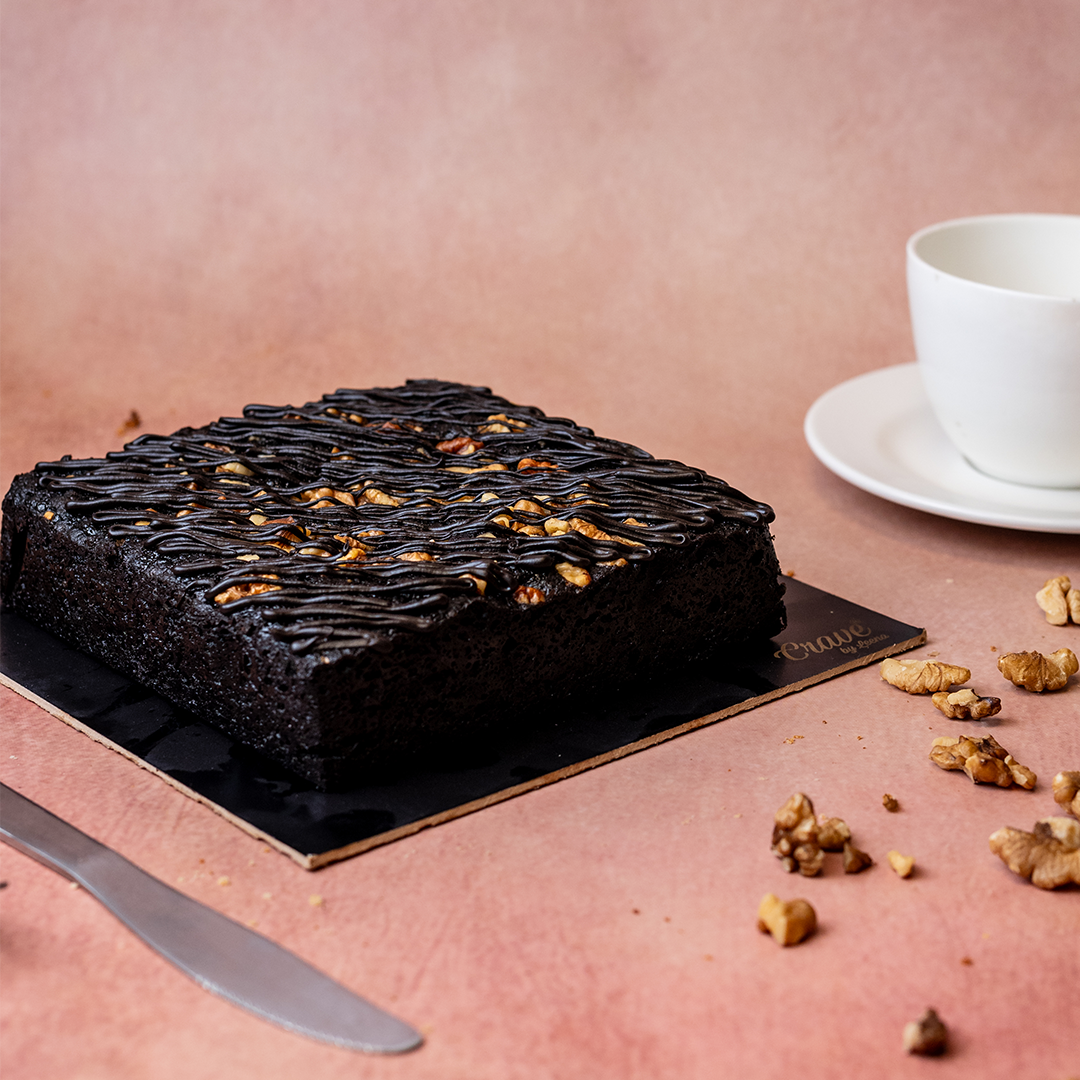 Chocolate Walnut Brownie (RSF) - Crave by Leena