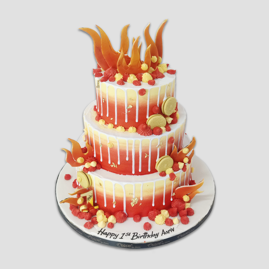 Fire & Frost Drip Cake - Crave by Leena