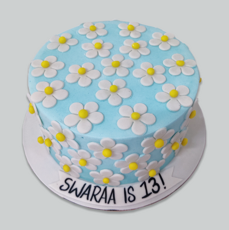 Fondant Flowers Cake - Crave by Leena