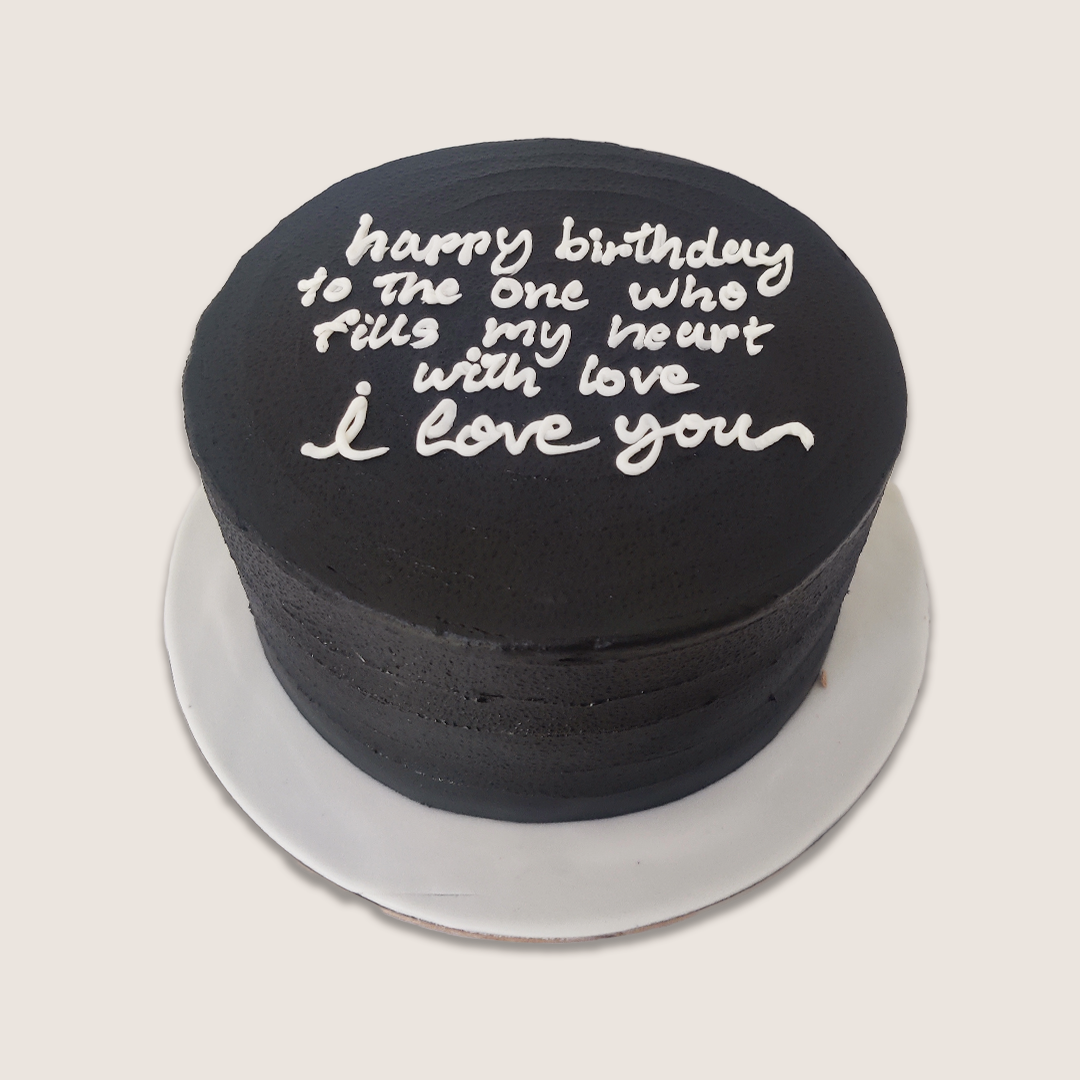 Ganache Covered Message Cake - Crave by Leena