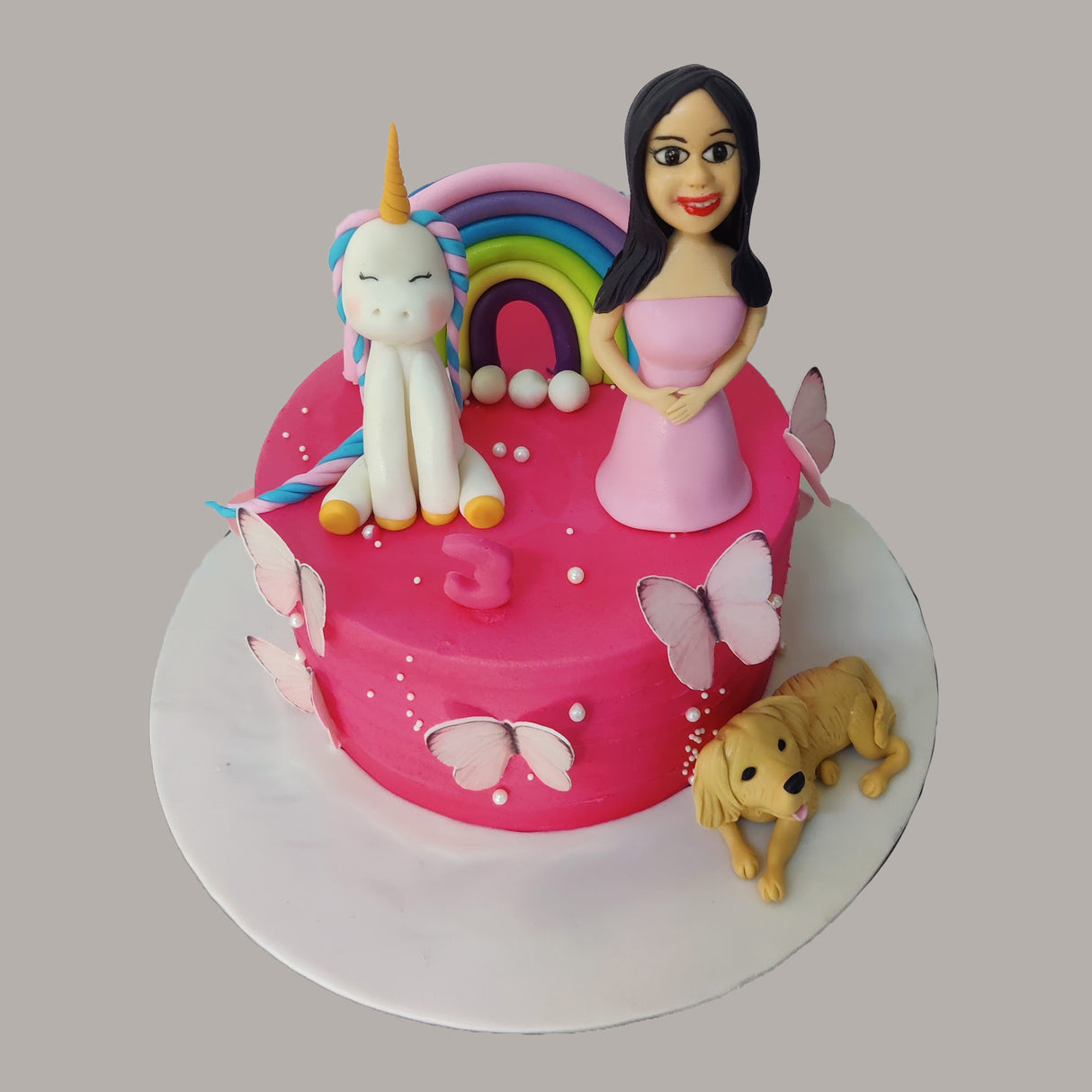 Girl and Unicorn Theme Cake - Crave by Leena