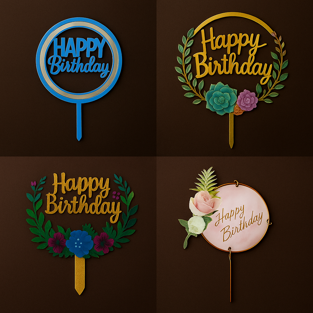 Happy Birthday Cake Toppers - Crave by Leena