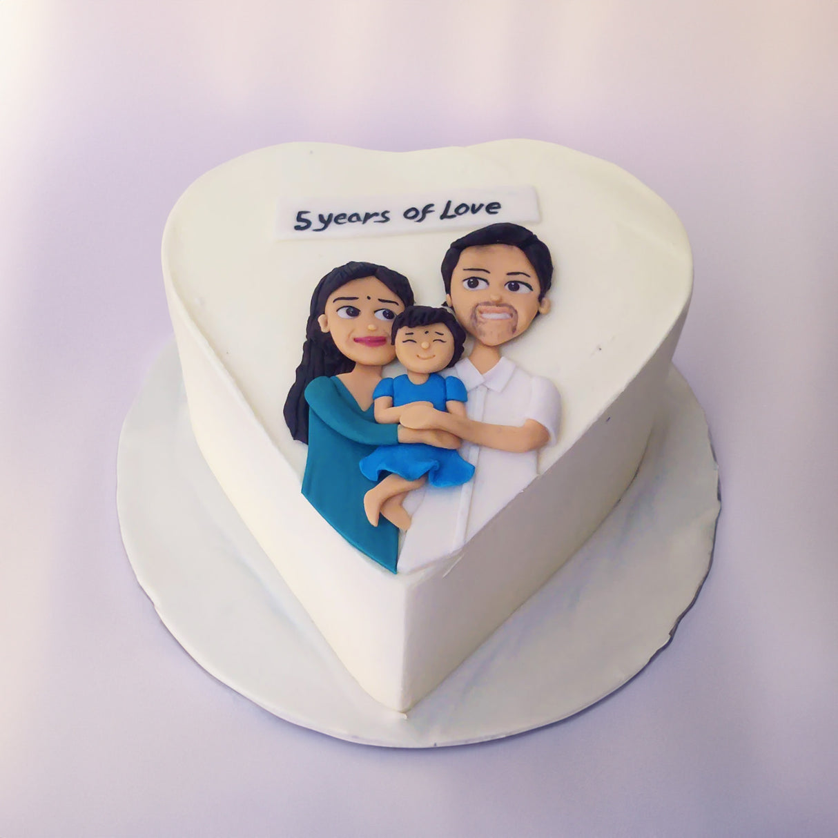 Heart-Shaped Family Milestone Cake - Crave by Leena