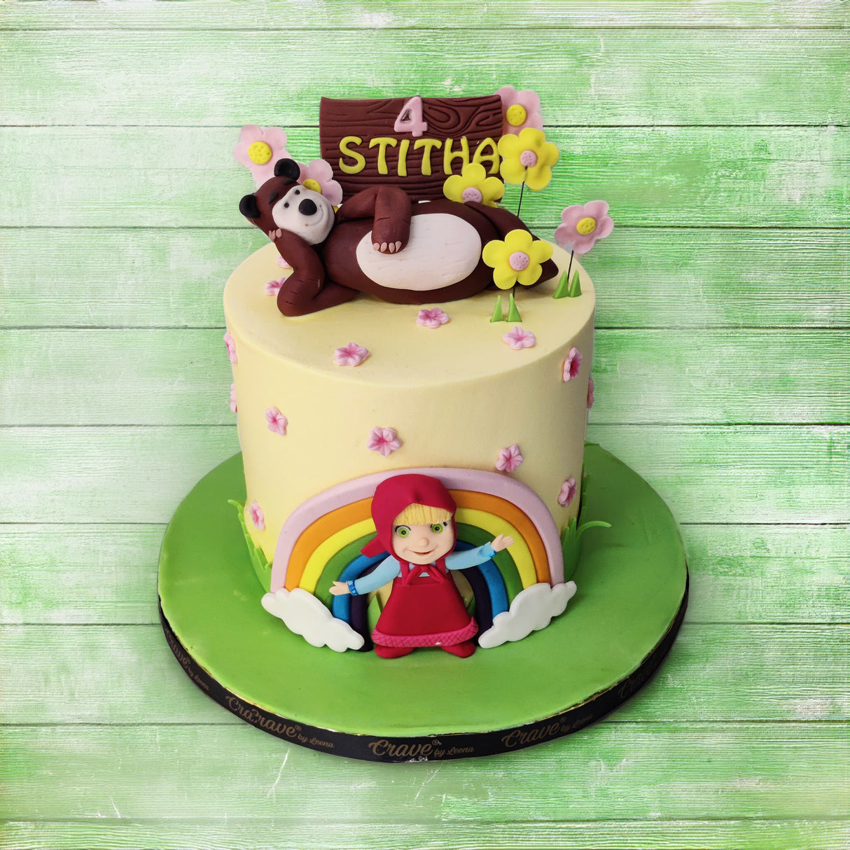 Masha, Bear, and the Rainbow Dream cake - Crave by Leena