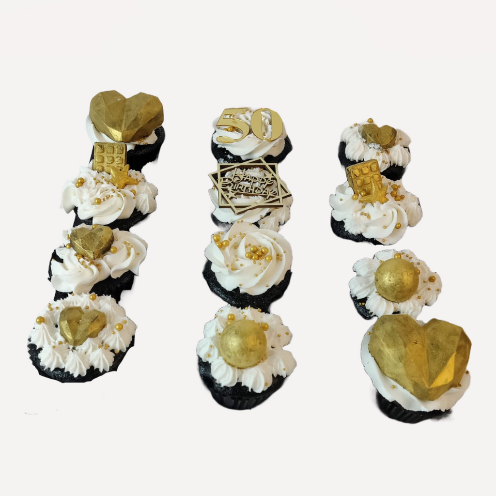 Golden Jubilee Cupcakes (Box of 12) - Crave by Leena