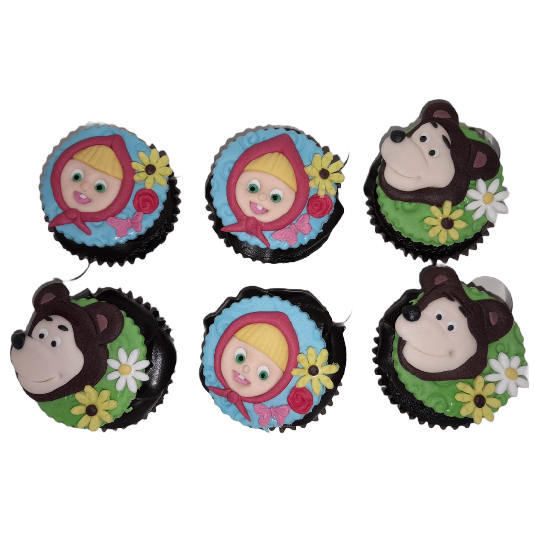 Masha & Bear cupcake(Box of 6) - Crave by Leena