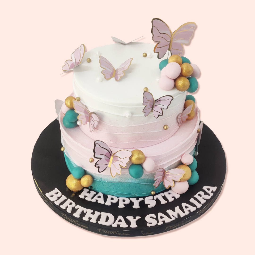 Pink and Turquoise Butterflies - Crave by Leena