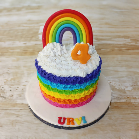 Rainbow Rosette cake - Crave by Leena