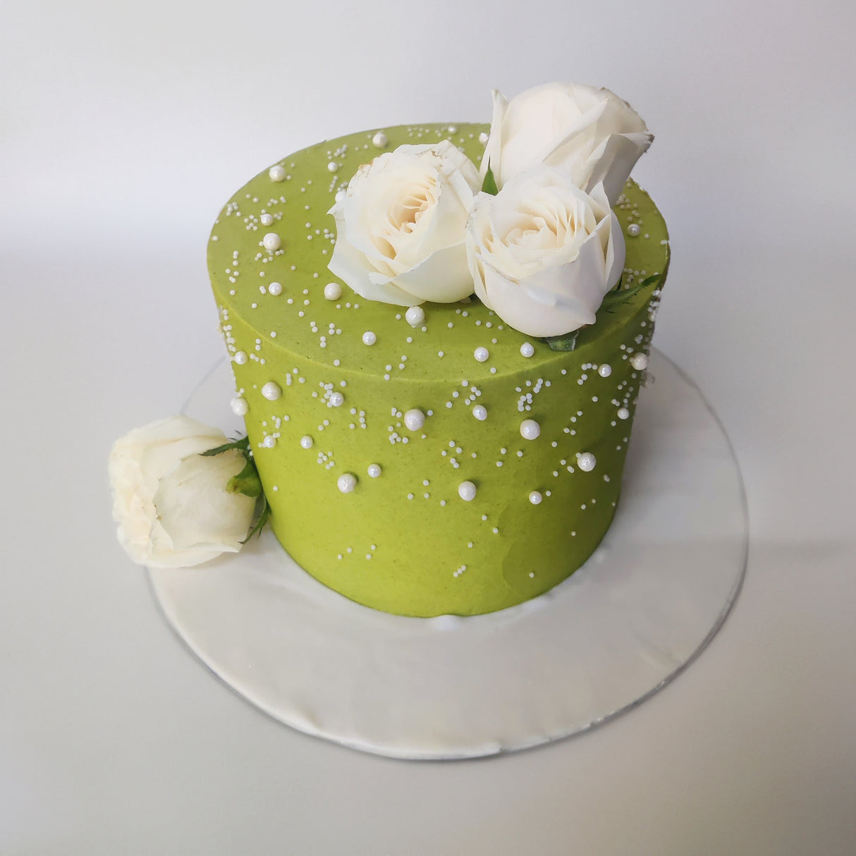 Sage Green Engagement Cake - Crave by Leena