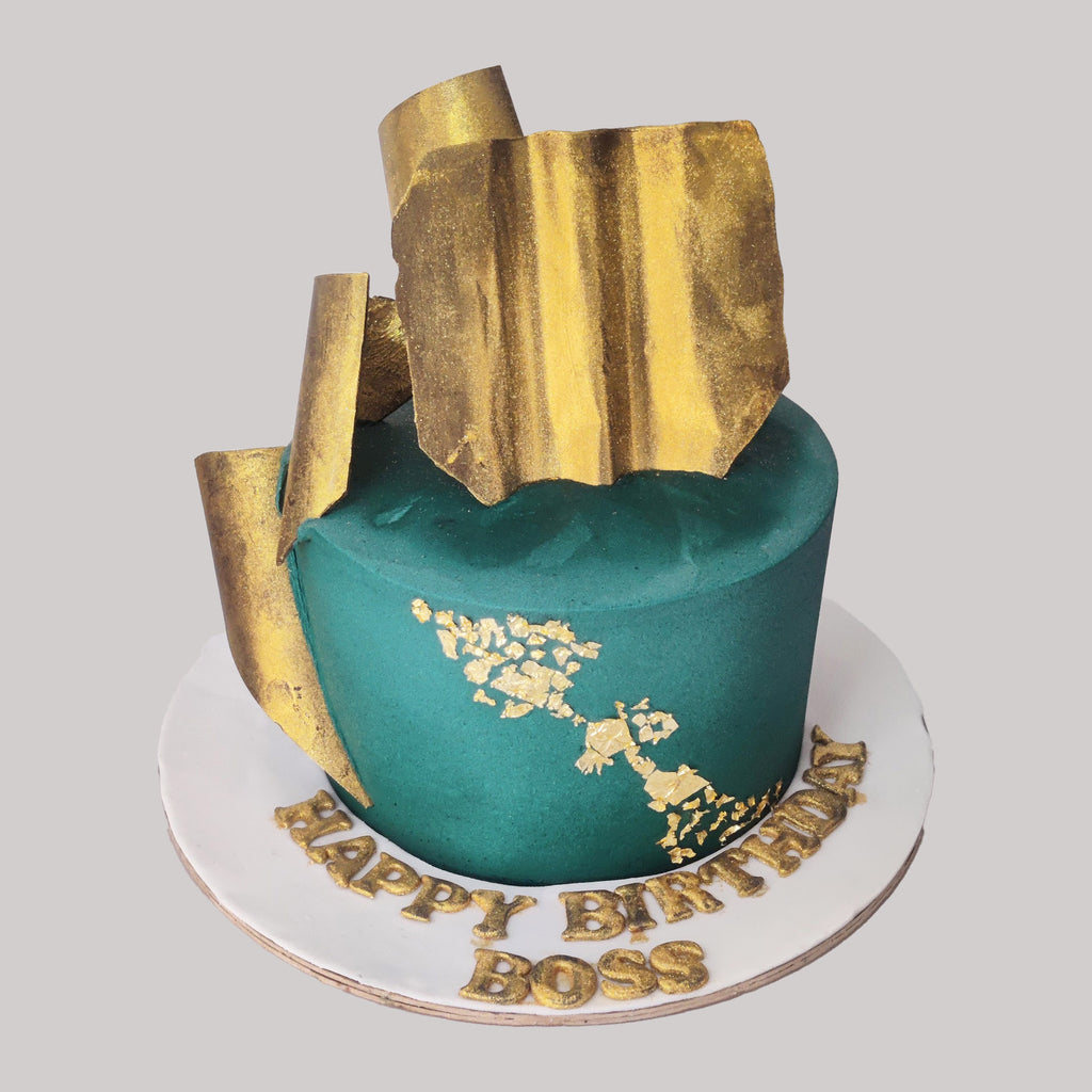 Seductive Green & Golden Beauty cake - Crave by Leena