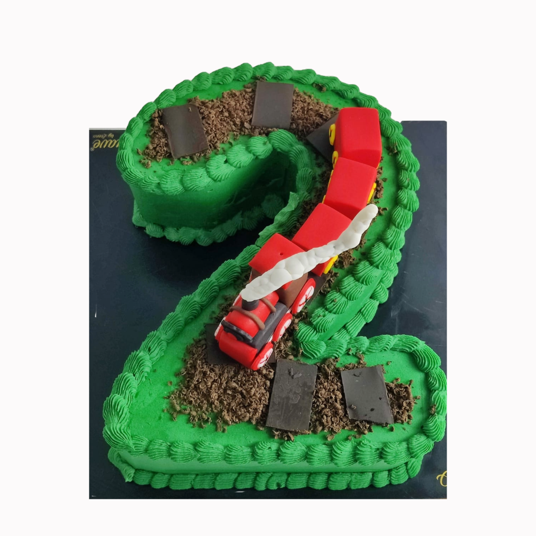 Number 2 Shape Cake With Train Topper Crave By Leena number-2-shape-cake-with-train-topper-crave-by-leena
