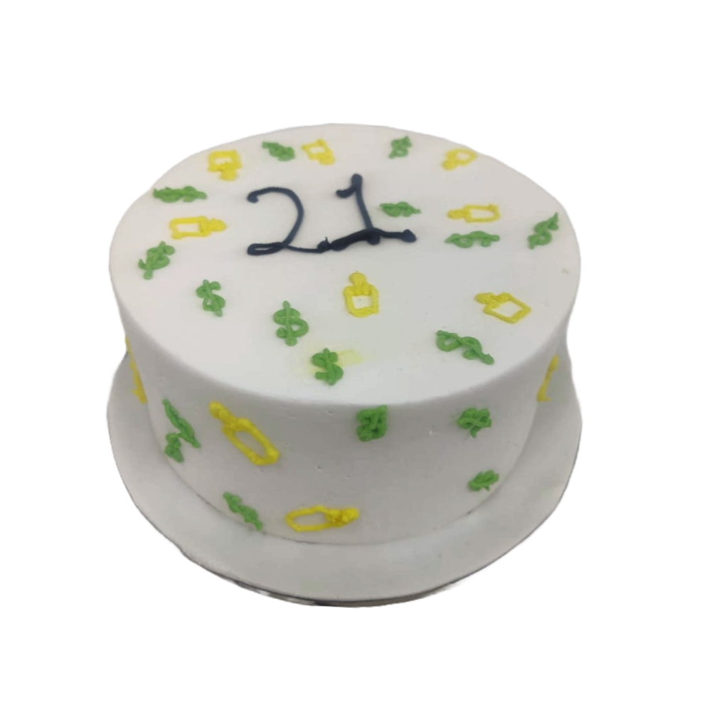 Dollars & Bottles Buttercream Cake - Crave by Leena