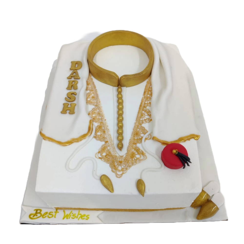White Sherwani Cake - Crave by Leena