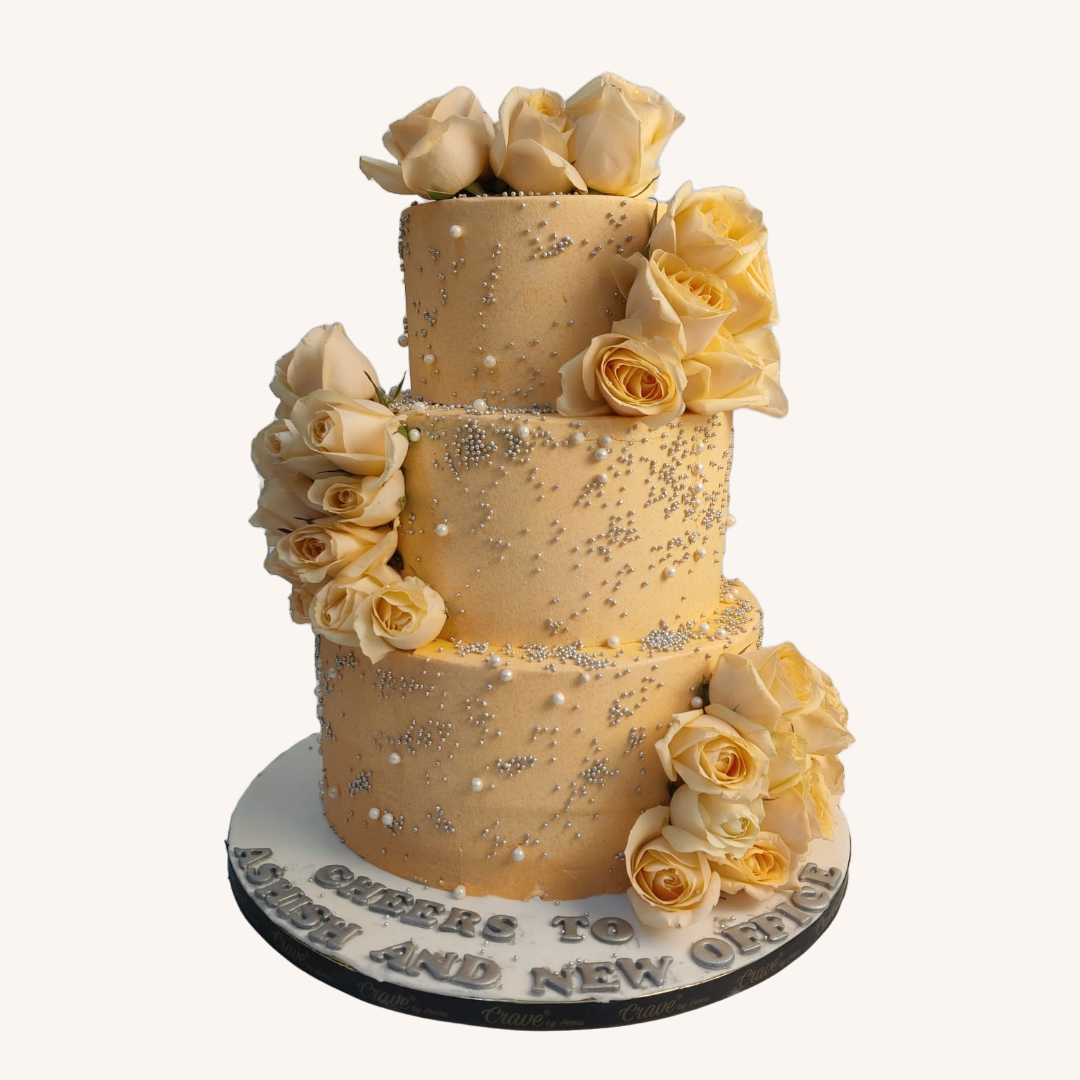 Peachy Floral Cake - Crave by Leena