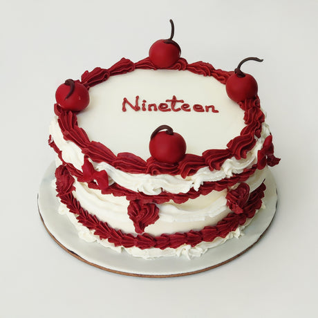Vintage Cherry & Bow Cake - Crave by Leena