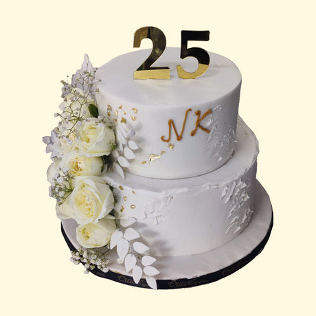 25th Wedding Anniversary Cake - Crave by Leena