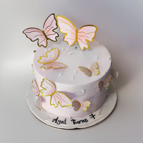 Pastel Pink Butterfly Cake - Crave by Leena