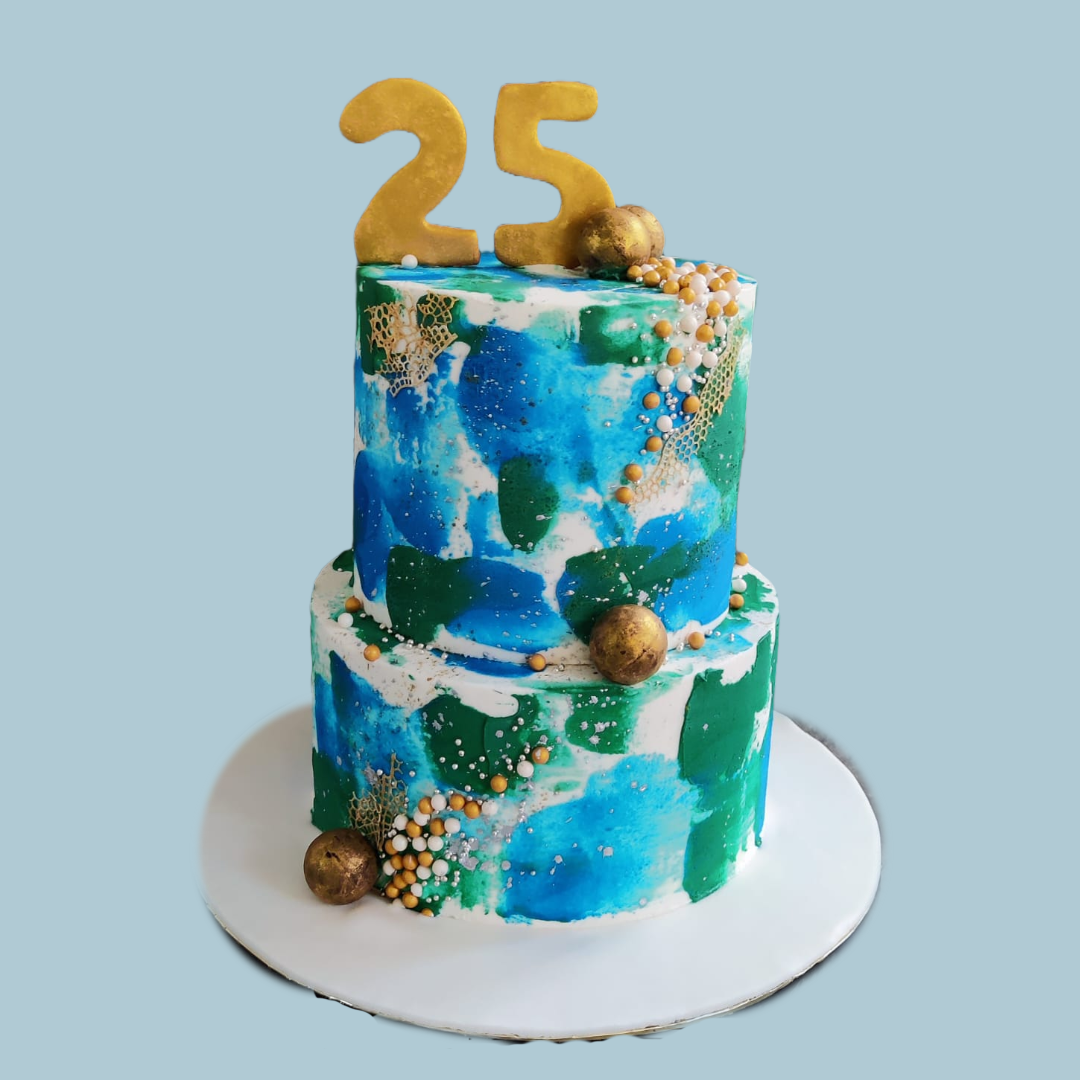 Emerald Blues with Gold n White - Crave by Leena