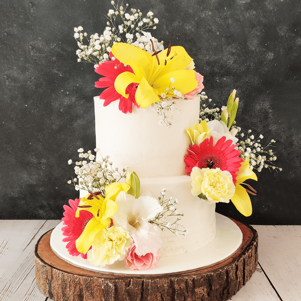 2 Tiered Spring Wedding Cake - Crave by Leena