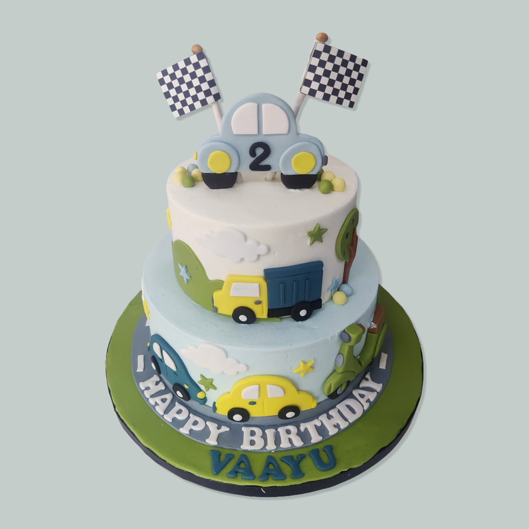 2D Cars Fun Cake