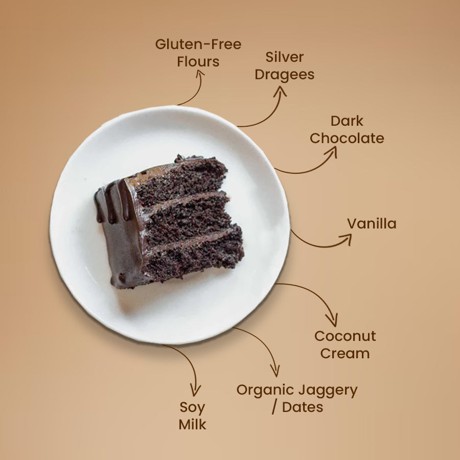 Refined Sugar-Free & Gluten Free Vanilla Choco Noir Cake - Crave by Leena