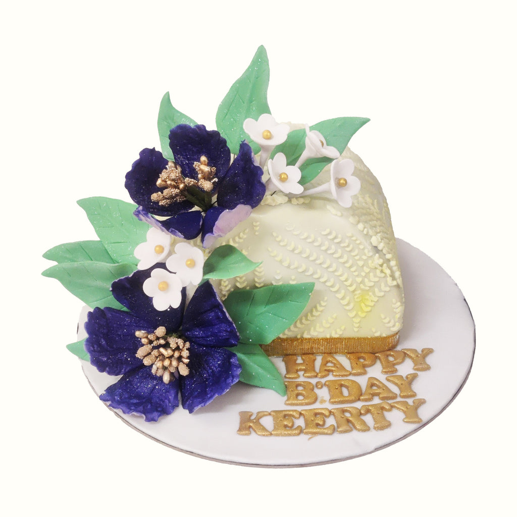 Always & Forever Fondant Floral decor cake - Crave by Leena