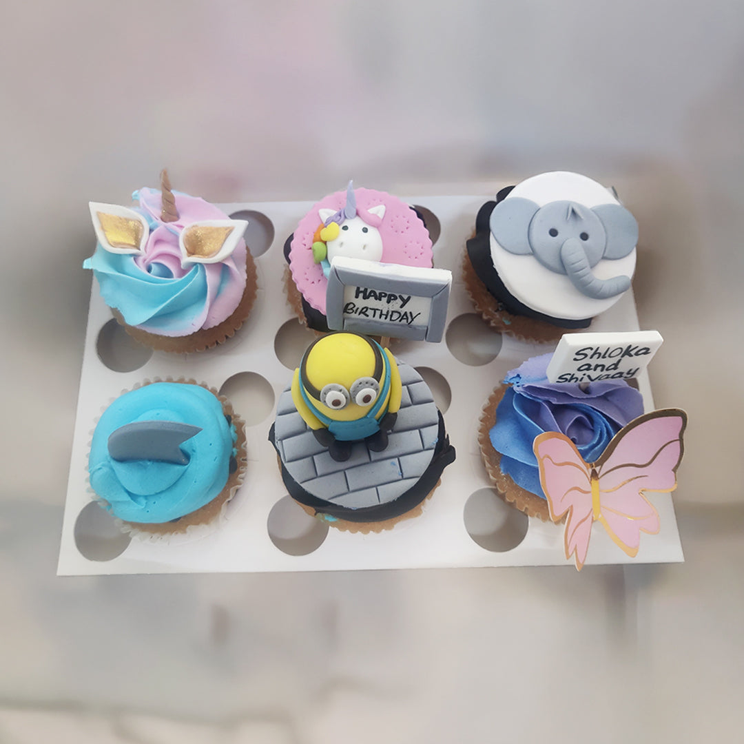 Assorted Design Birthday Cupcakes - Crave by Leena