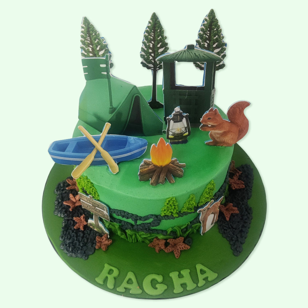 Camping Adventure Theme Cake - Crave by Leena