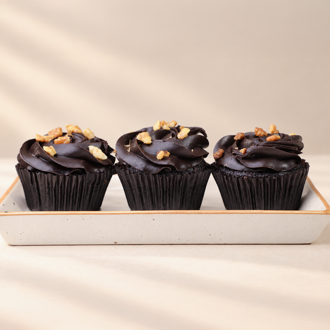 Chocolate Walnut Fudge Cupcakes — Gluten-Free & Refined Sugar-Free