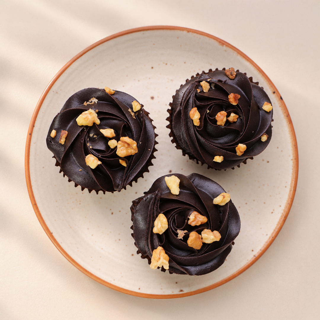 Chocolate Walnut Fudge Cupcakes — Gluten-Free & Refined Sugar-Free