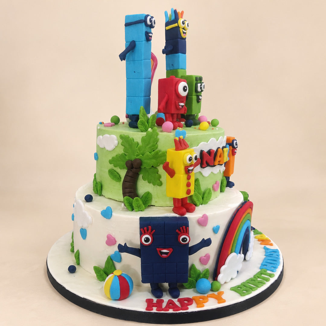 Cool Number Blocks Cake - Crave by Leena