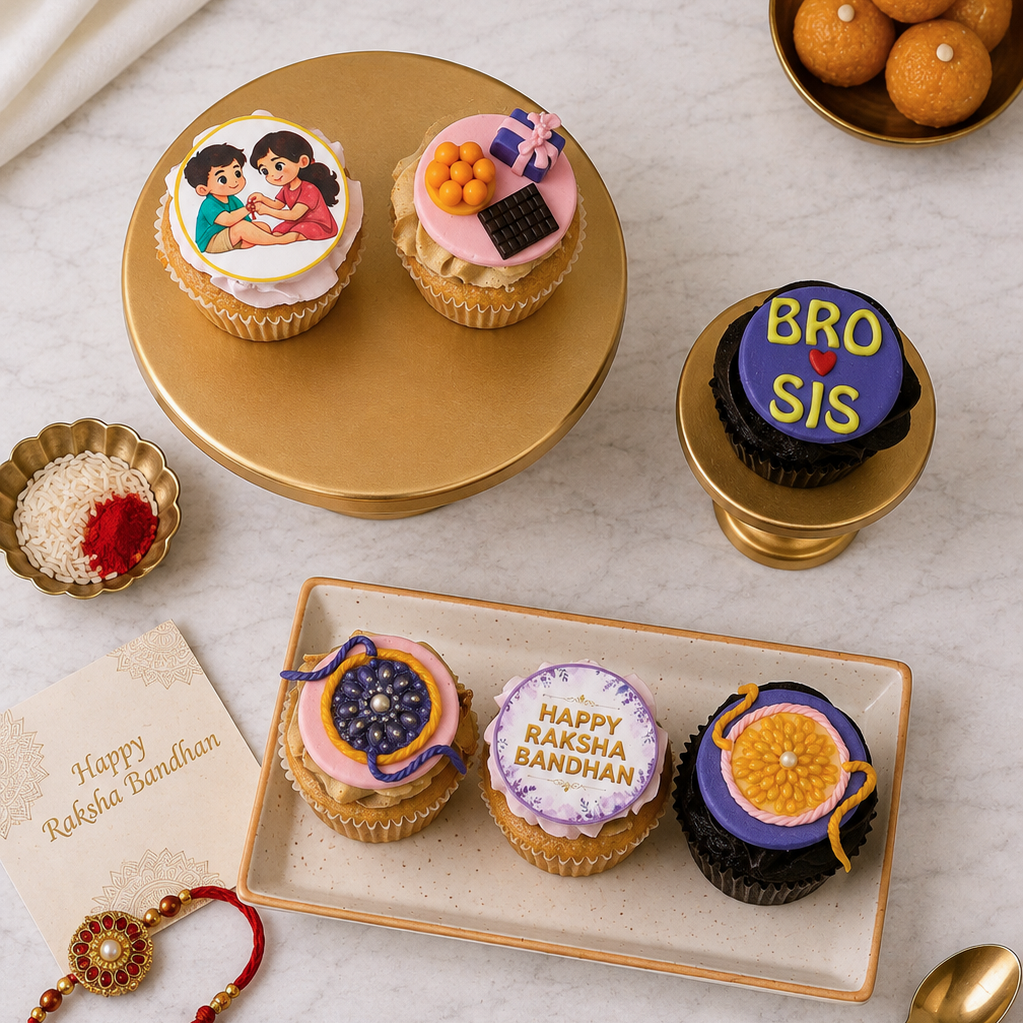 Assorted Box of Rakhi Cupcakes (box of 6)