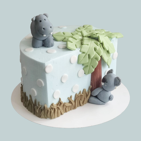 Cute Hippo & Koala Half Cake - Crave by Leena