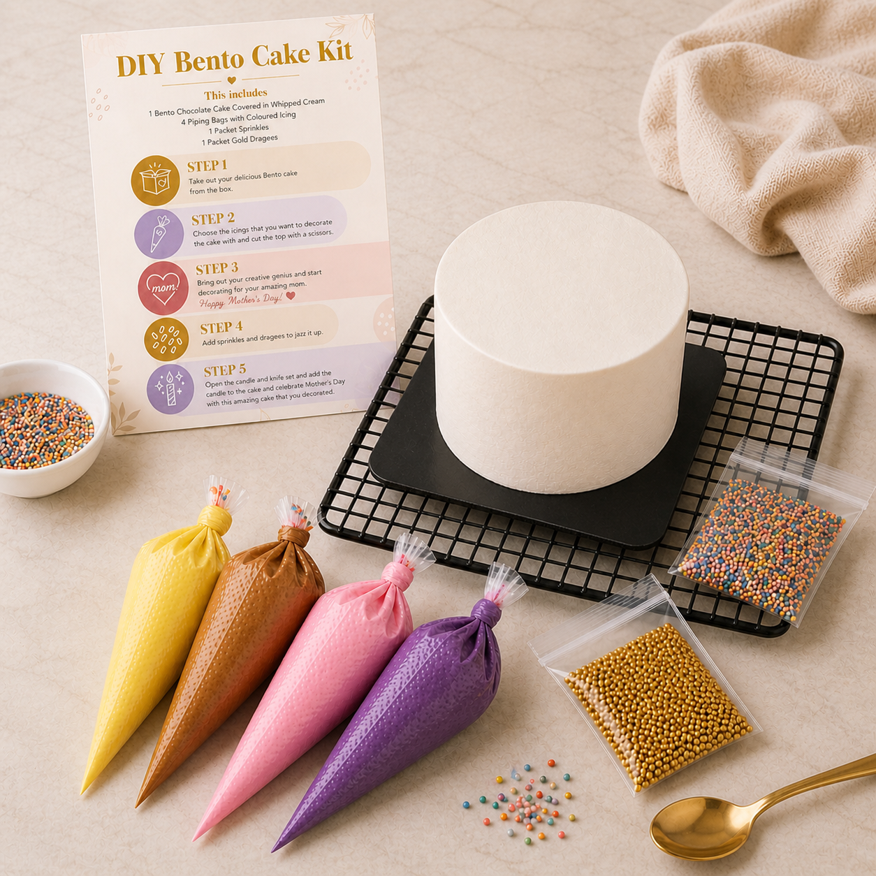 Gluten-Free Blueberries & Cream DIY Bento Cake