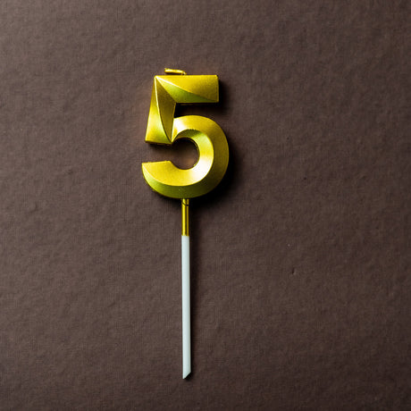 Gold Number "5" Birthday Candle - Crave by Leena