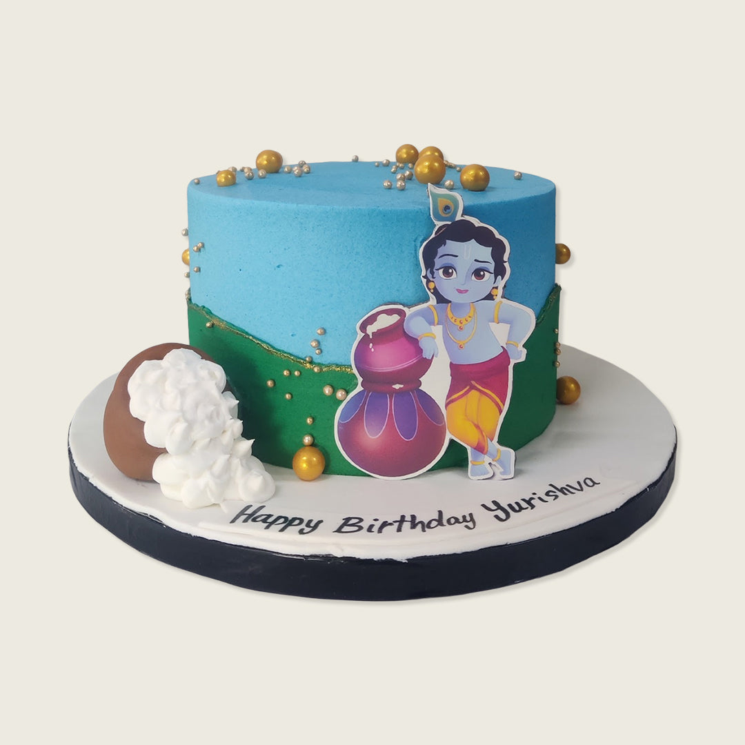 Dear Krishna Theme Cake