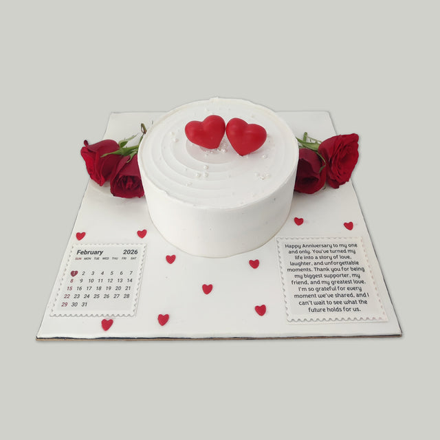 Elegant Anniversary Memory Cake - Crave by Leena