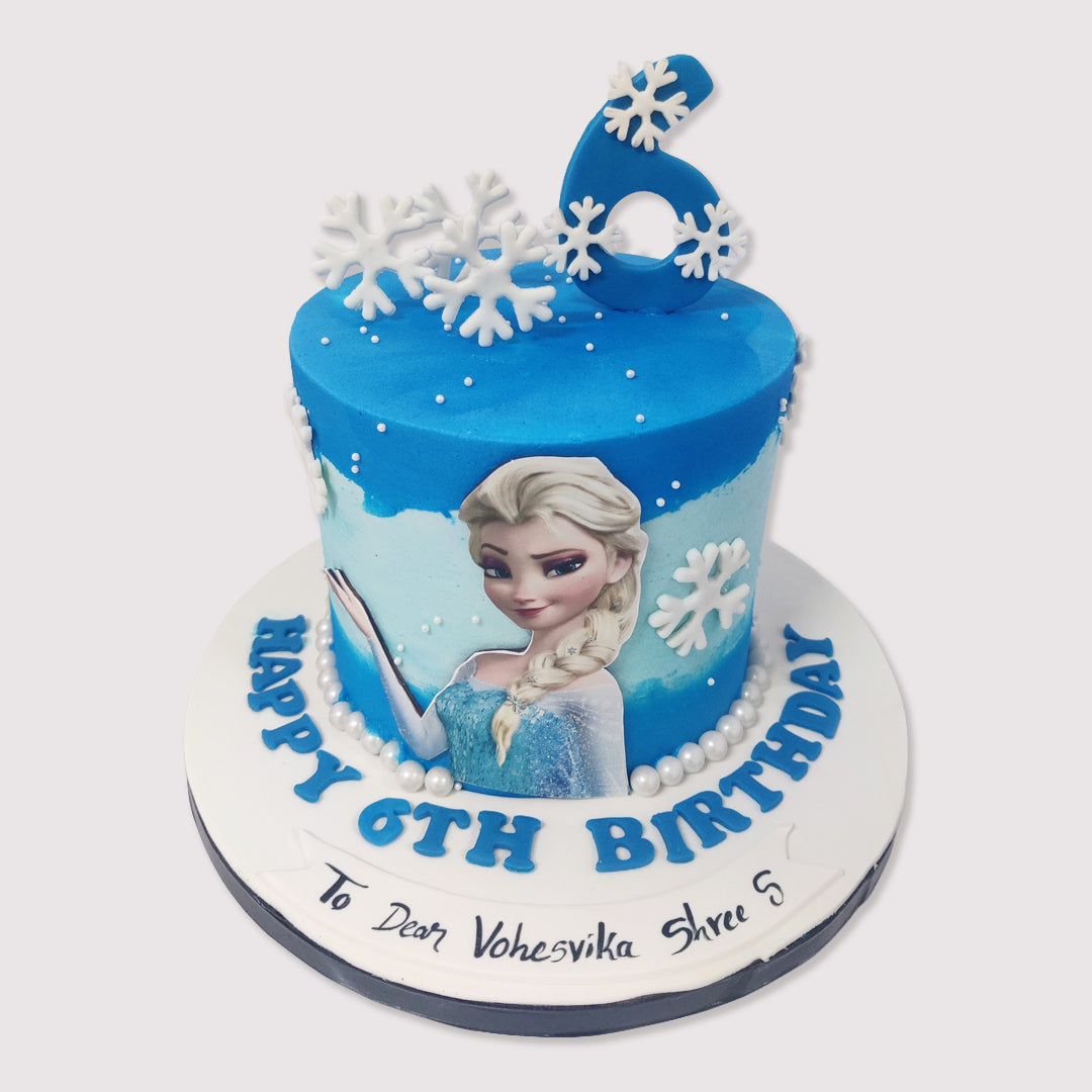 Elsa Snowflake Theme Cake - Crave by Leena