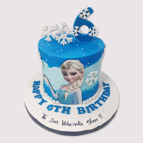 Elsa Snowflake Theme Cake - Crave by Leena