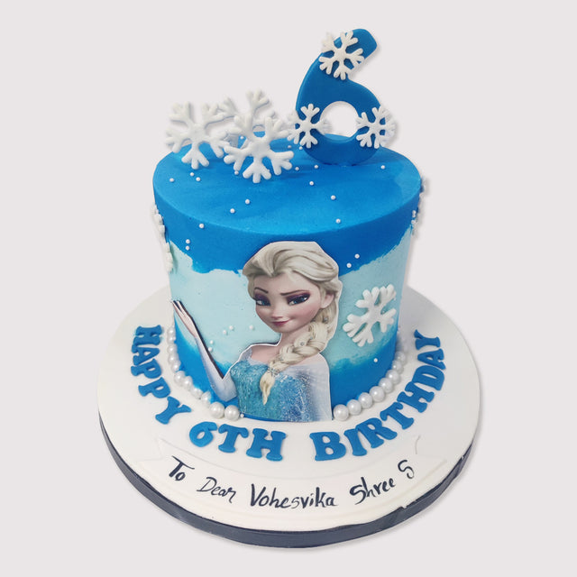 Elsa Snowflake Theme Cake - Crave by Leena