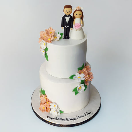 Floral Elegance Wedding Cake - Crave by Leena