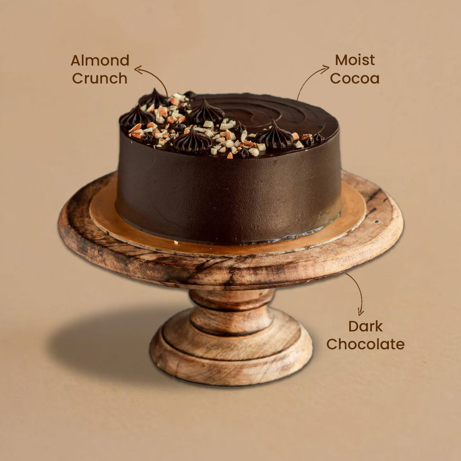 1KG, Plain Chocolate Sponge (Whole Wheat Flour cake), With 2D edible Print - Crave by Leena