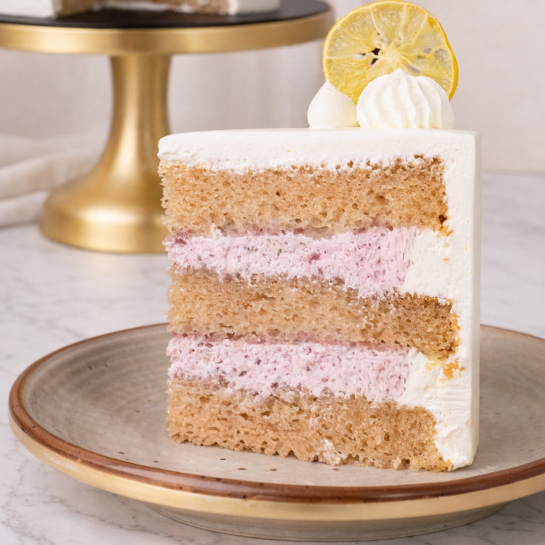 Lemon Raspberry Gateaux Cake - Crave by Leena