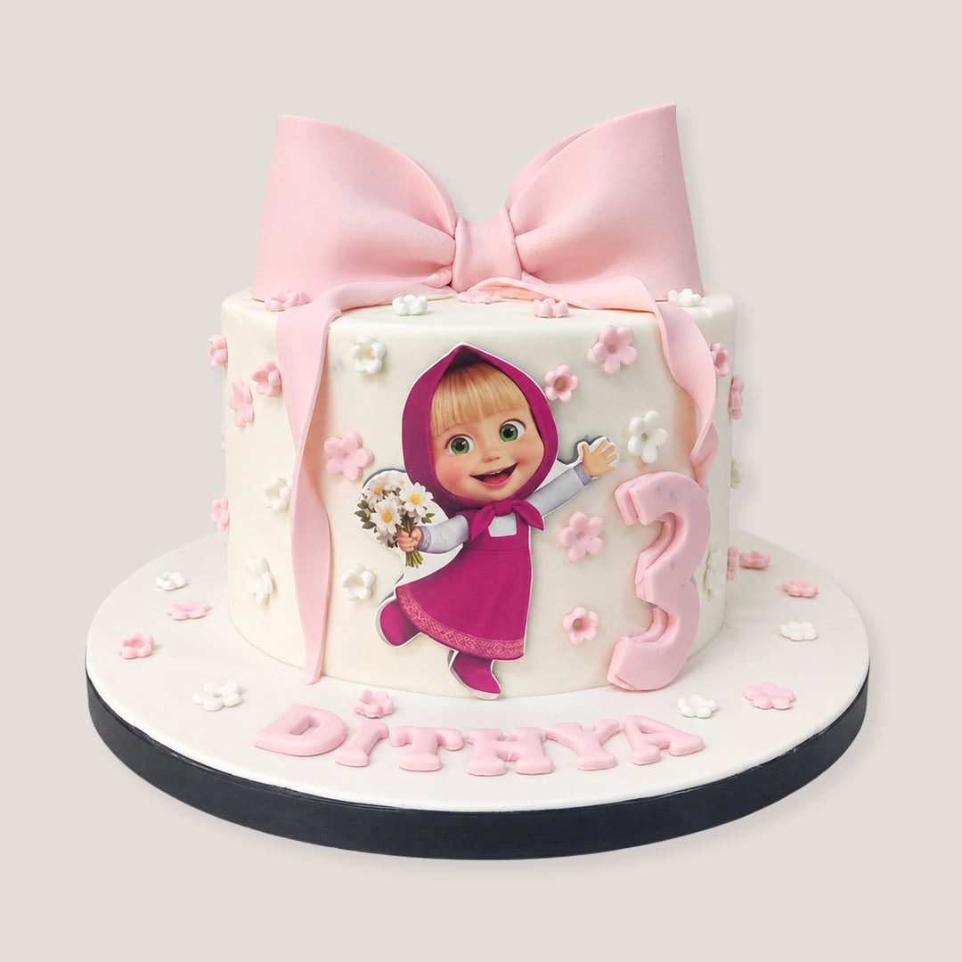 Masha Flowerland Theme Cake