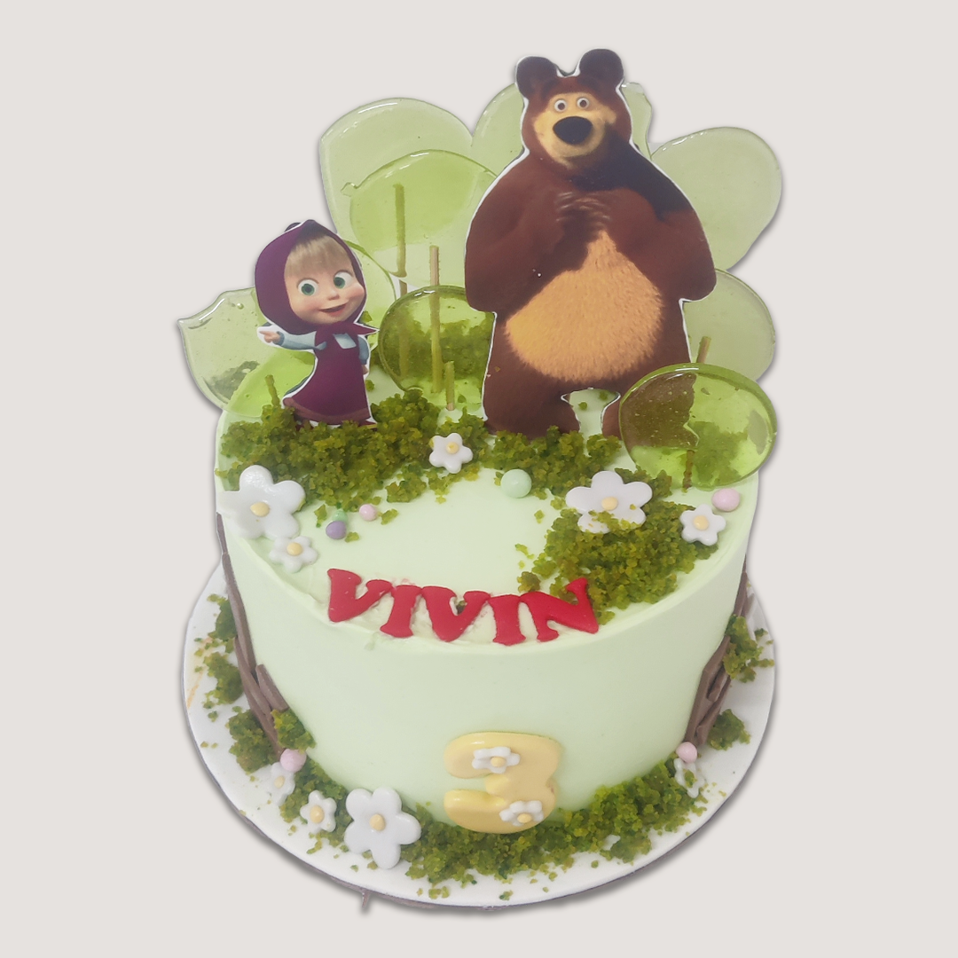 Masha and Bear Green Cake
