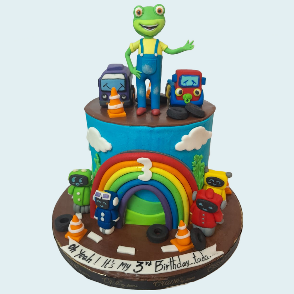 Gecko garage theme cake - Crave by Leena