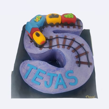 Number 5 train cake - Crave by Leena